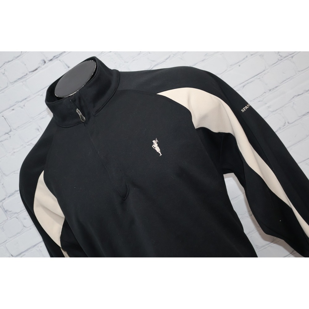 Nike Golf Pullover Mens XL Black Spanish Bay 1/4 Zip FIT DRY Bagpiper Logo Shirt